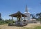 White buddhist stupa building located in Nuwara Eliya town