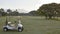White buggy on golf course