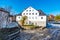 White building of Uppland museum in Uppsala, Sweden