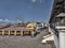 White buildings on the square in Santiago Atitlan, Guatemala