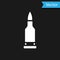 White Bullet icon isolated on black background. Vector