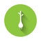 White Bunch of fresh green onions icon isolated with long shadow. Green circle button. Vector