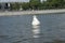 White buoy on the Moscow river