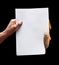 White burned paper