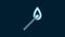 White Burning match with fire icon isolated on blue background. Match with fire. Matches sign. 4K Video motion graphic