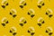 White bush berries seamless pattern on yellow background. Delicate texture for textile design, vector repeated tile