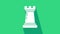 White Business strategy icon isolated on green background. Chess symbol. Game, management, finance. 4K Video motion