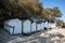 White cabins in Noirmoutier island