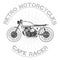 White caferacer logo. Retro motorcycle. vector illustration. cafe racer theme.