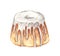 White cake with glaze isolated on a white background. Watercolor illustration