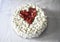 White cake with strawberries