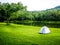 White camping tent