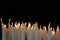 White Candle flames with black background