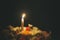 White candlesticks with black background. image for background