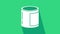 White Canned food icon isolated on green background. Food for animals. Pet food can. 4K Video motion graphic animation