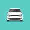 White car isolated. Front view. Vector illustration