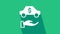 White Car rental icon isolated on green background. Rent a car sign. Key with car. Concept for automobile repair service