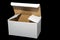 White cardboard box isolated