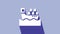 White Cargo ship with boxes delivery service icon isolated on purple background. Delivery, transportation. Freighter