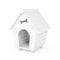 White Cartoon Dog House in Clay Style. 3d Rendering