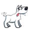 White cartoon terrier russell dog drooling