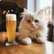 White Cat And Beer: A Verdadism-inspired Cheese Artwork