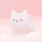 A white cat sitting on top of clouds, AI