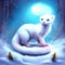 White cat in the winter forest. 3d rendering. High quality photo Generative AI