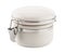 White Ceramic Canister with Metal Clamp