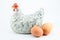 White Ceramic Chicken with egg