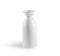 White ceramic japanese traditional sake bottle on white background