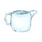 White ceramic milk jug watercolor clip art