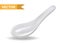 White ceramic spoon for soup or sauce. 3d realistic style. Asian