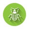 White Chafer beetle icon isolated with long shadow. Green circle button. Vector