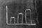 White chalk drawing as upward bar graph on blackboard or chalkboard background Concept for sale, profit, cost of company in