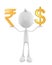 White character with rupee and dollar sign