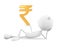 White character with rupee sign