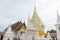 White chedi of Wat Phra Borommathat Chaiya in Chaiya