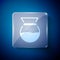 White Chemex icon isolated on blue background. Alternative methods of brewing coffee. Coffee culture. Square glass