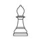 White chess bishop piece on white background