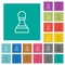 White chess pawn square flat multi colored icons