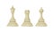 White Chess Piece or Chessman with Queen and Rook Vector Set