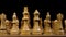 White Chess Pieces in Row, Movement to Right