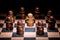 white chess surrounded by a number of white chess pieces , business strategy concept