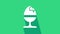 White Chicken egg on a stand icon isolated on green background. Happy Easter. 4K Video motion graphic animation