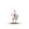 White Chicken or Hen on bright. Front view. 3D illustration