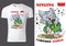 White Child T-shirt Design with Cartoon Elephant Character