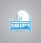 White childbed icon on grey background. Vector illustration childbed icon. eps10.