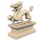 White Chinese dragon statue holding a ball