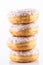 White Chocolate  Donut or Dougnut Tower on White Background